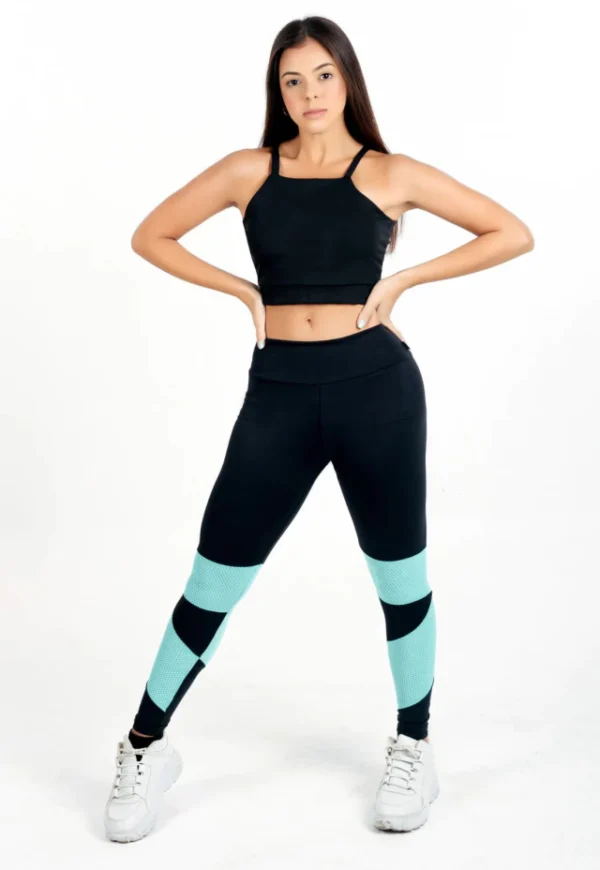 Calça Legging Cintura Alta + Cropped Alcinha com Telinha Tiffany